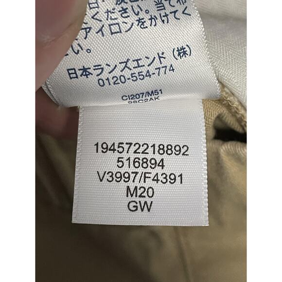 Lands End Pants Womens 14 Khaki Mid Rise Chino Elastic Waist Pull-On Stretch - Picture 12 of 12